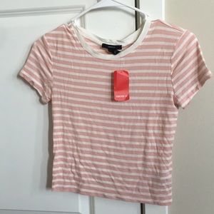 Pink Striped Crop Top